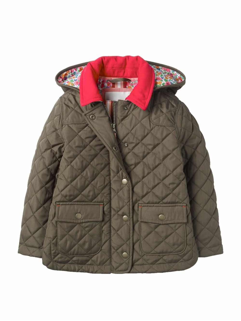 Quilted Hooded coat with removable hood